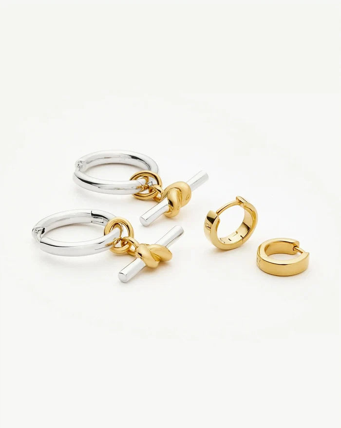 The T-Bar Earring Set | 18ct Gold Plated, Silver Plating on Brass Earrings Set Missoma