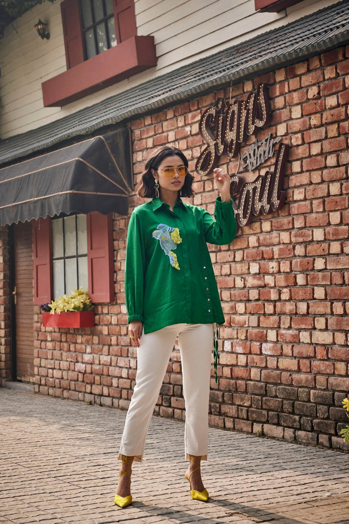 Tropic Stitch Green Shirt