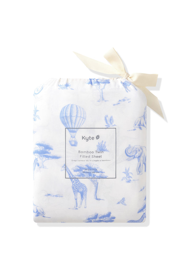 Twin Sheet in Toile Safari shown in its packaging
