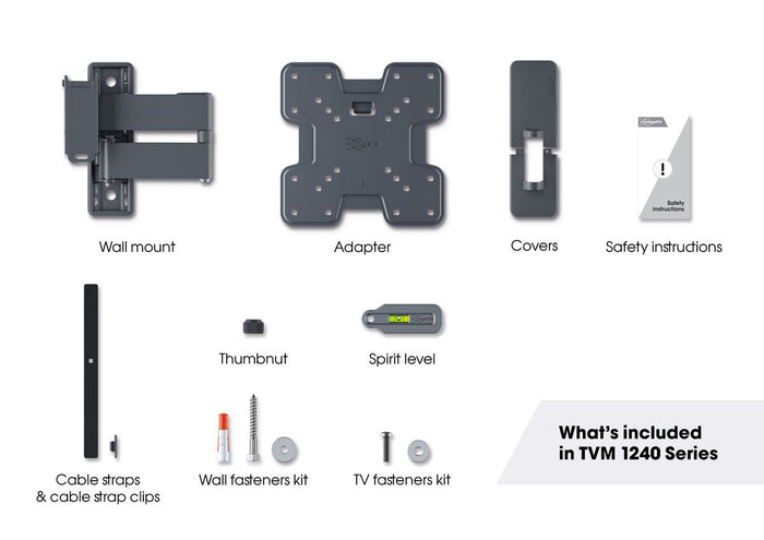 Vogels Quick TVM 1245 Full-Motion TV Wall Mount for TVs from 19 to 43 inches - Open Box Clearance