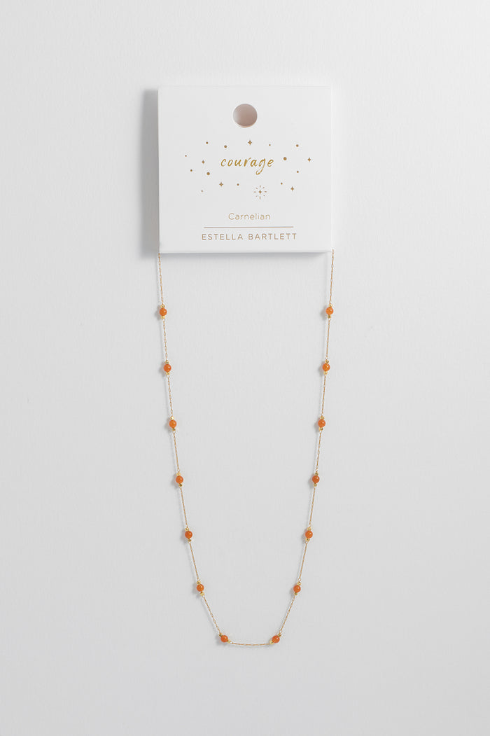 Wellness Carnelian Gemstone Bead Necklace