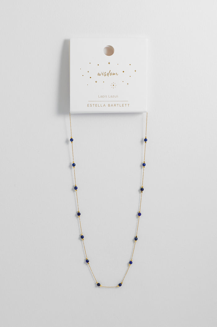 Wellness Lapis Lazuli Gemstone Bead Necklace