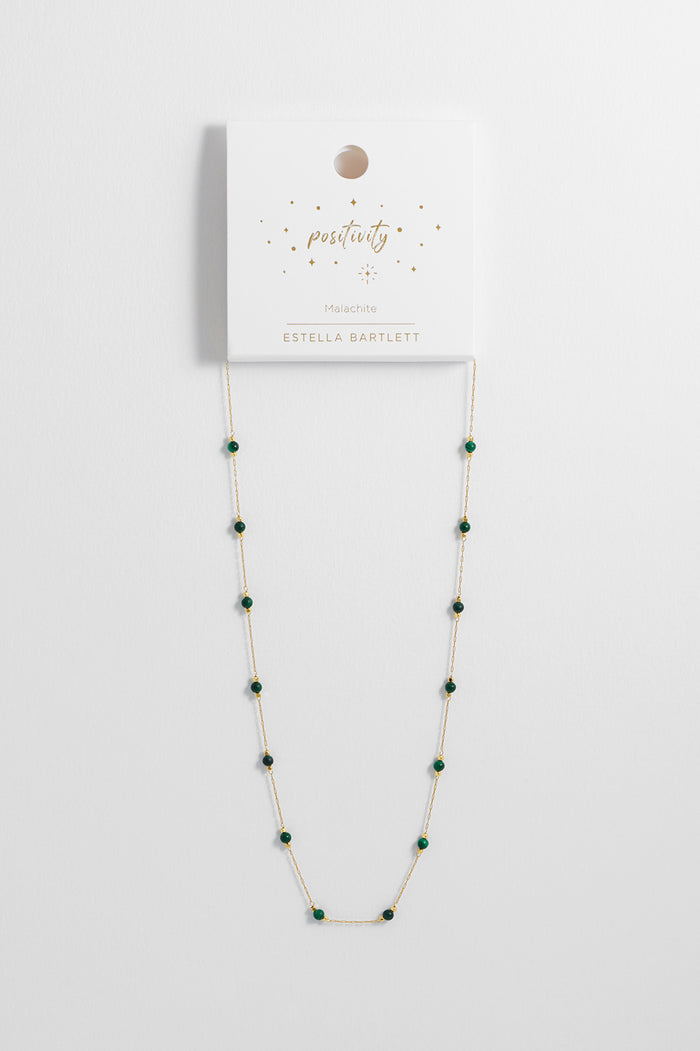 Wellness Malachite Gemstone Bead Necklace