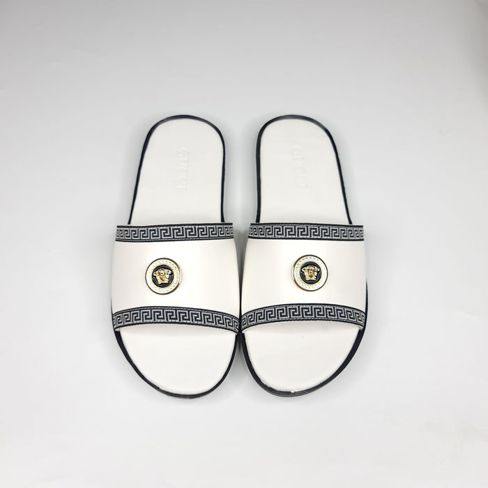 White Buckle Slippers - Maha fashions - Men Slippers