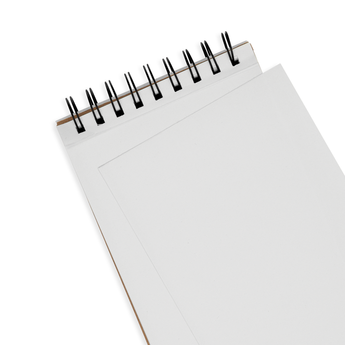 Small White DIY Sketchbook with page removed, showing perforation