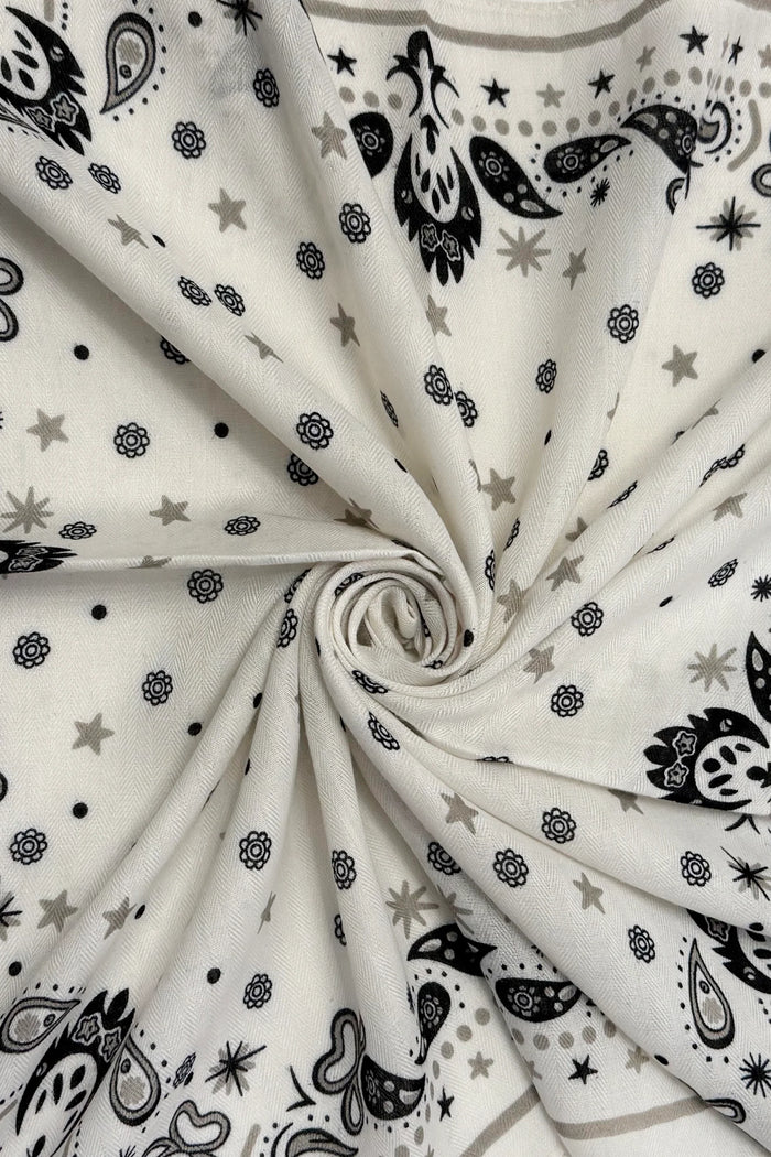 White Paisley Wild Rag Bandana