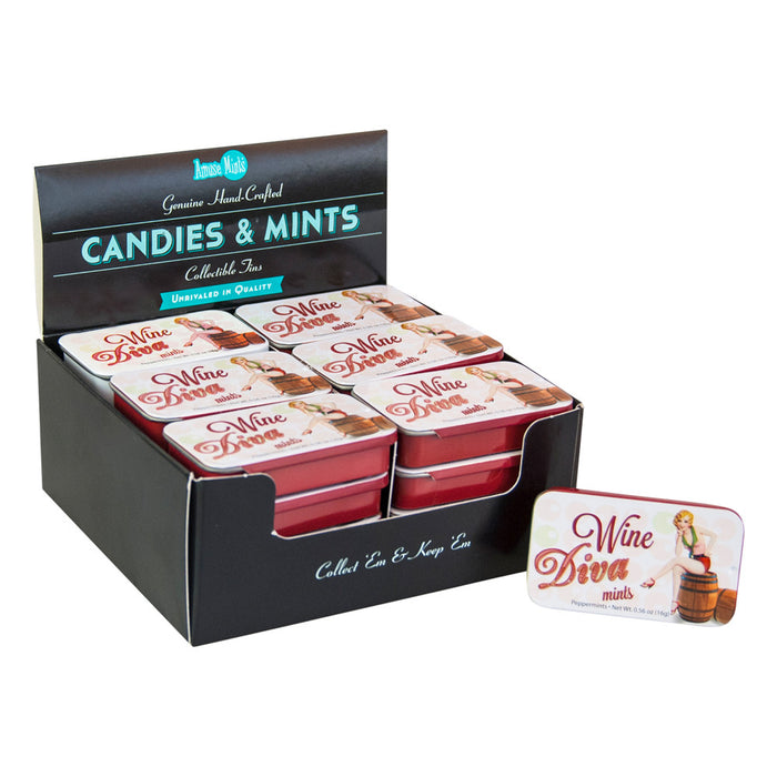 Wine Diva Mints Tins 0.56oz - 24ct