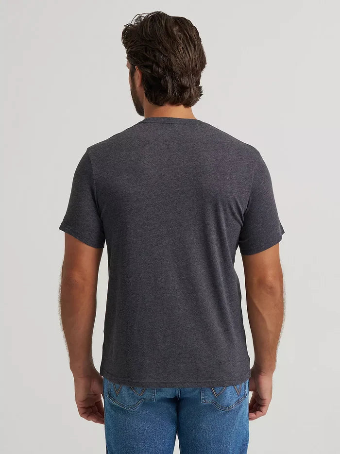 Wrangler Men's Buffalo Scene Graphic S/S Back Graphic T-Shirt in Black Beauty Heather