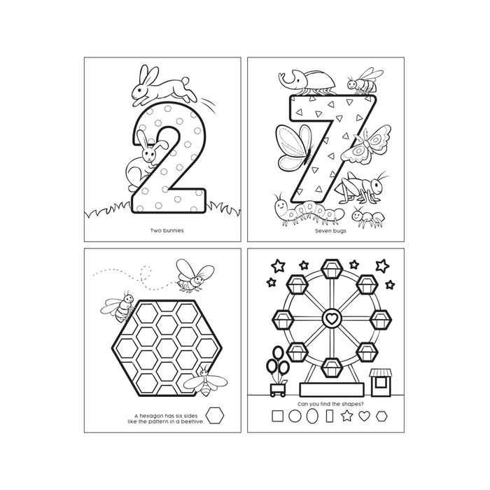 OOLY inside of Shapes and numbers coloring book