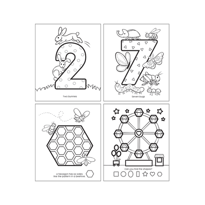 OOLY inside of Shapes and numbers coloring book