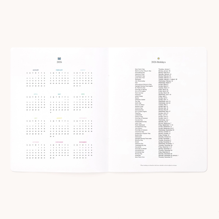 2026 Softcover Monthly Simplified Planner - Happy Stripe