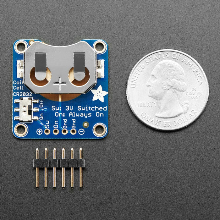 20mm Coin Cell Breakout w/On-Off Switch (CR2032) by Adafruit - The Pi Hut