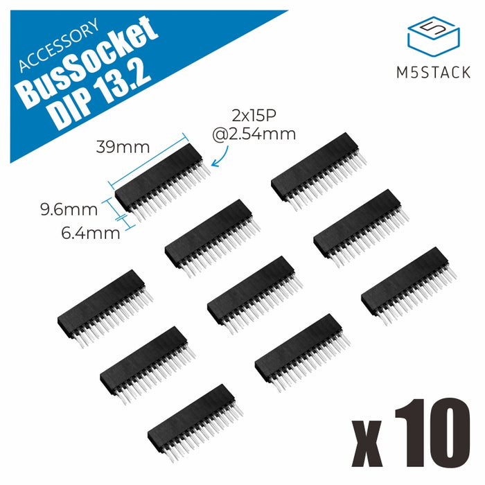 2×15 Pin Header Socket for 13.2 Module (10pcs) - m5stack-store