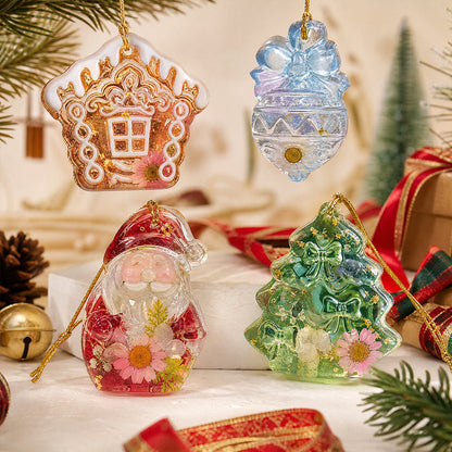 2pcs Christmas Hanging Ornament Resin Molds