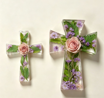 2pcs Cross Pendant Ornament Resin Mold