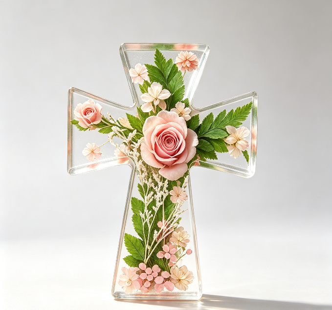 2pcs Cross Pendant Ornament Resin Mold