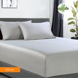 400 thread count bamboo cotton 1 fitted sheet with 2 pillowcases king silver-#product_category#-Home Living Store