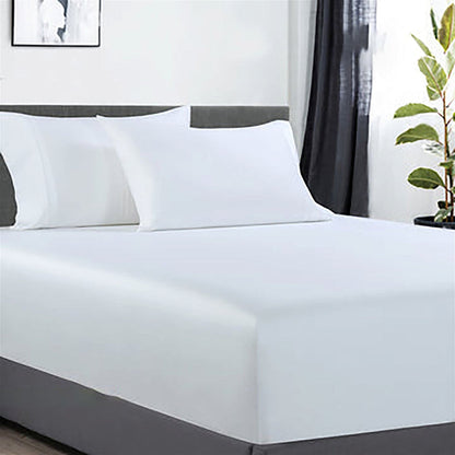 400 thread count bamboo cotton 1 fitted sheet with 2 pillowcases mega queen white-#product_category#-Home Living Store