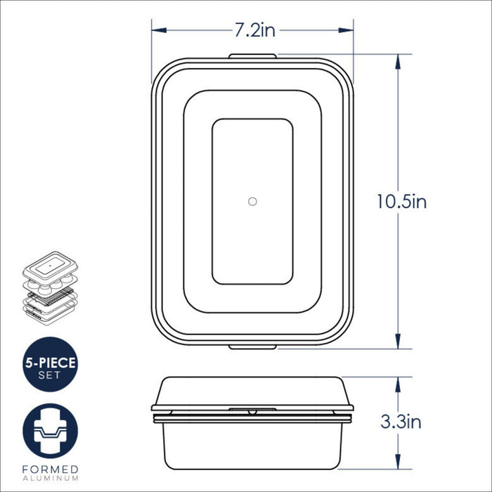 5 Pc. Compact Ovenware Set dimensions