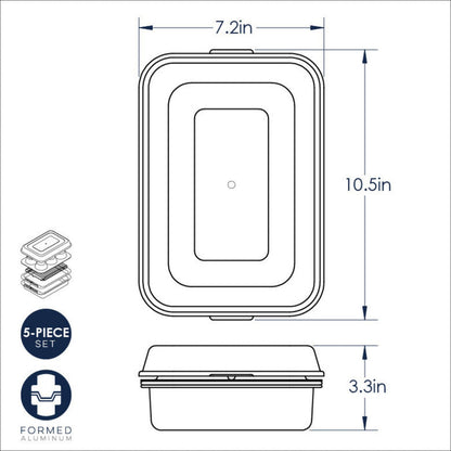 5 Pc. Compact Ovenware Set dimensions
