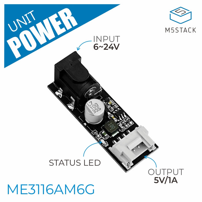 5V Buck Converter Unit (ME3116AM6G) - m5stack-store