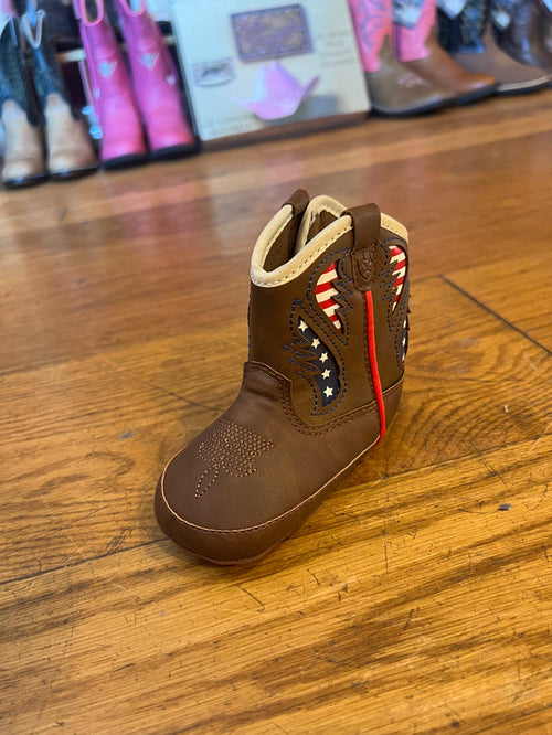 Ariat USA Flag Baby Buckers Cowboy Boots