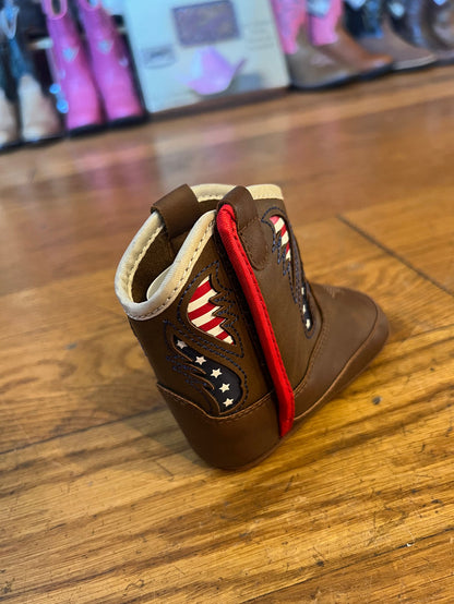 Ariat USA Flag Baby Buckers Cowboy Boots