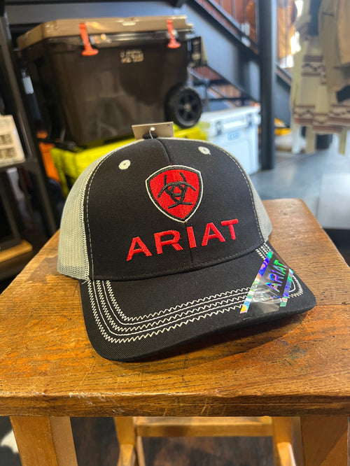 Ariat Black / Red Trucker Cap
