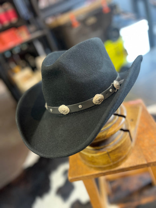 Black Wool Felt Crushable Cowboy Hat
