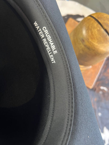 Black Wool Felt Crushable Cowboy Hat