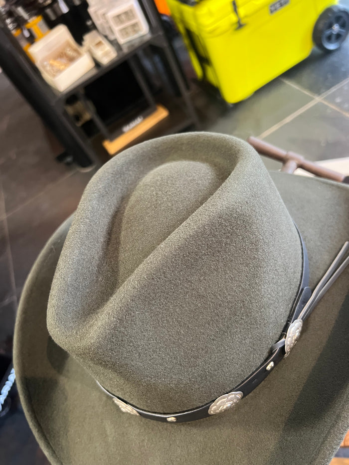 Olive Green Wool Felt Crushable Cowboy Hat