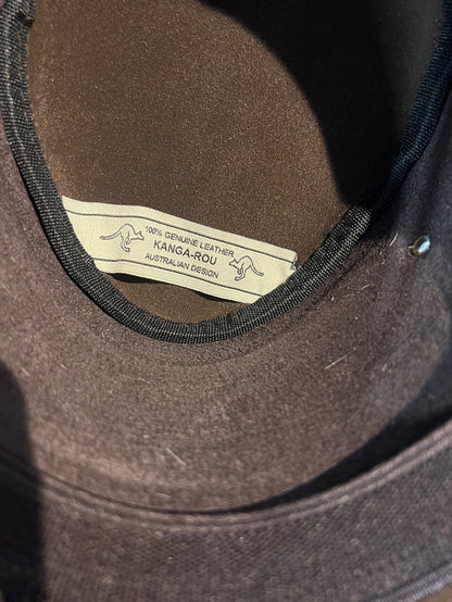 Genuine Leather Cowhide Brown Cowboy Hat