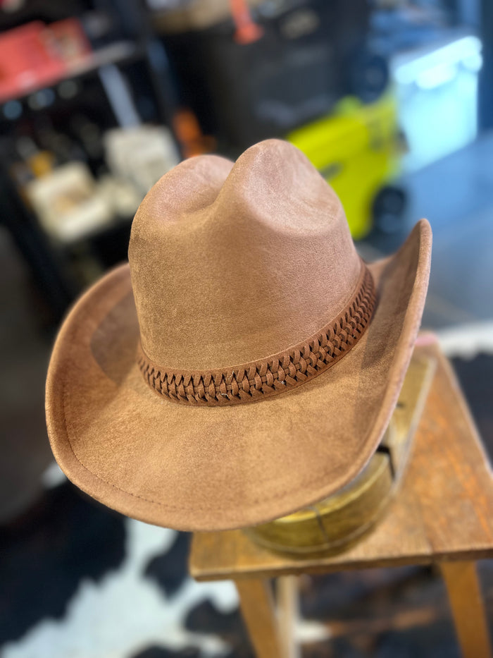Suede One Size Adjustable Brown Cowboy Hat