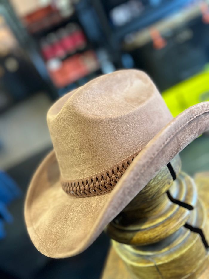 Suede One Size Adjustable Brown Cowboy Hat