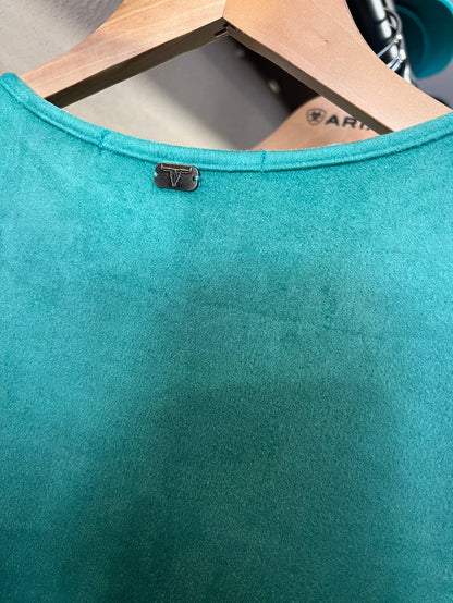 Lucky & Blessed Fringe Turquoise Top