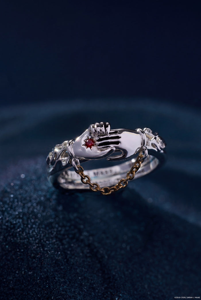 A Court of Thorns and Roses 'Keep Reaching Out Your Hand' Nesta & Cassian Ring Set of 2