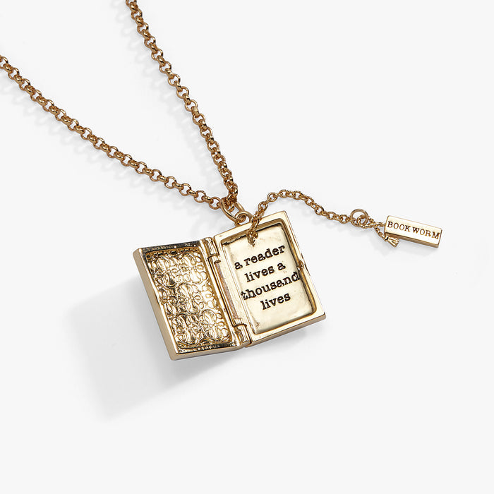 'A Reader Lives A Thousand Lives' Book Club Locket Pendant