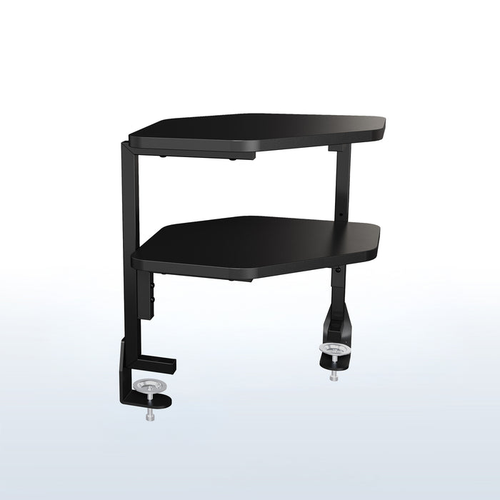 Above/Below Corner Clamp-on Dual Shelf