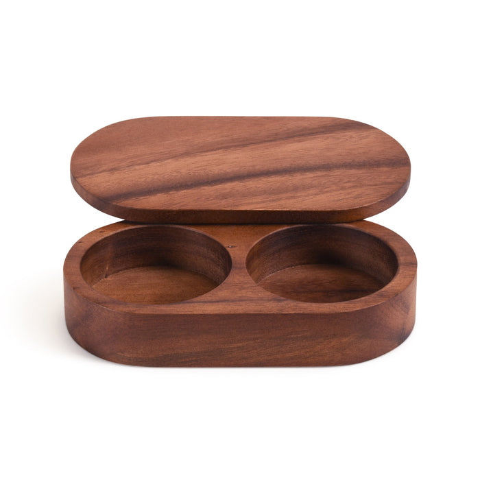 Acacia Wood Salt & Pepper Pinch Pot with Cover [Online Only]