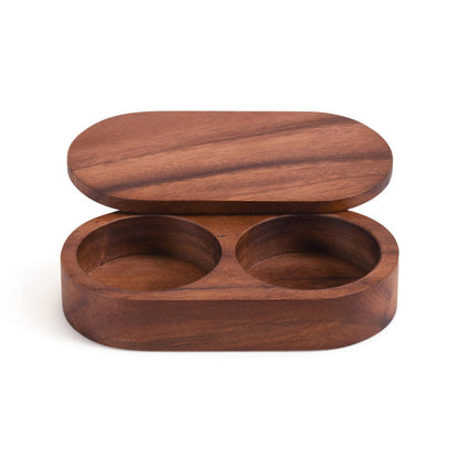 Acacia Wood Salt & Pepper Pinch Pot with Cover [Online Only]