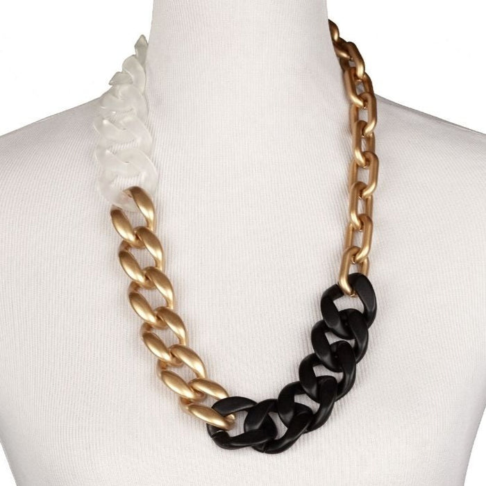 Acrylic Chain Black, Gold, Frosted with Four Styles Necklace