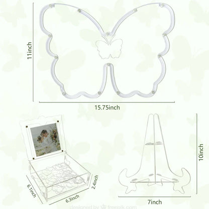 Acrylic Clear Butterfly Guest Wish Drop Frame for Wedding or Quinceanera - Guest Book Alternative