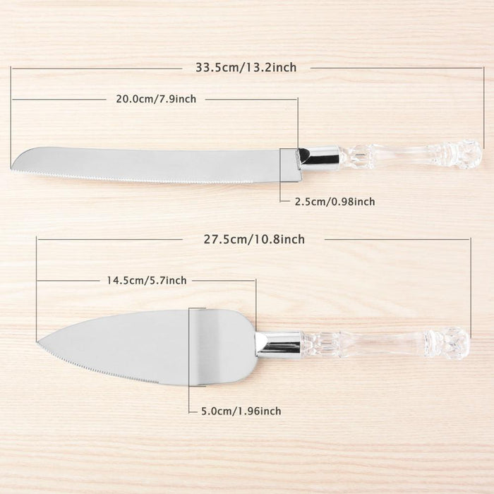 Acrylic-Personalized Wedding Cake Server Set