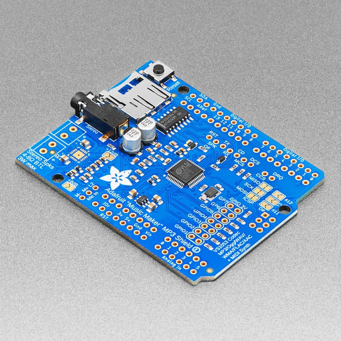 Adafruit "Music Maker" MP3 Shield for Arduino (MP3/Ogg/WAV...) by Adafruit - The Pi Hut