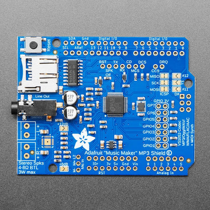 Adafruit "Music Maker" MP3 Shield for Arduino (MP3/Ogg/WAV...) by Adafruit - The Pi Hut