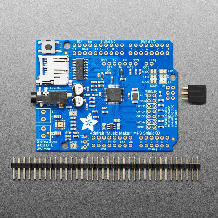 Adafruit "Music Maker" MP3 Shield for Arduino (MP3/Ogg/WAV...) by Adafruit - The Pi Hut