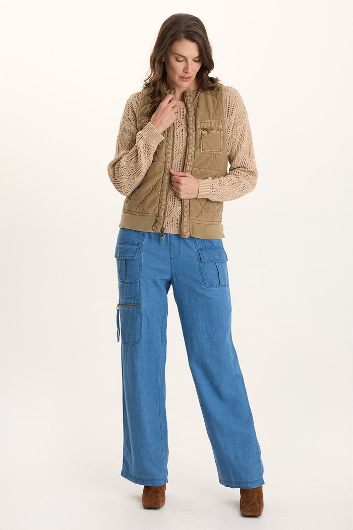 XCVI Aeric Quilted Zipper Pocket Vest