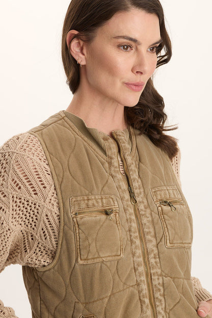 XCVI Aeric Quilted Zipper Pocket Vest