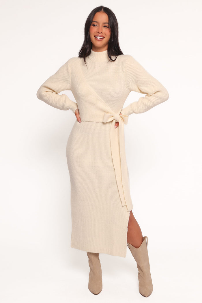 Petal and Pup USA DRESSES Aerin Knit Dress - Cream