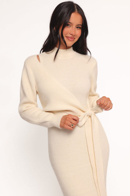 Petal and Pup USA DRESSES Aerin Knit Dress - Cream